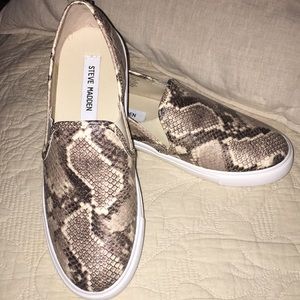 Steve Madden snake skin slip on sneakers